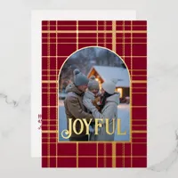 Elegant Gingham Plaid Christmas Holiday Photo
