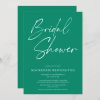 Emerald Green Simple Elegant Bridal Shower Invitation