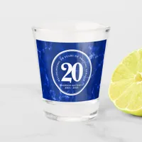 Elegant Blue Marble 20 Years Work Anniversary Shot Glass