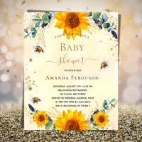 Baby Shower sunflower bees eucalyptus budget Flyer