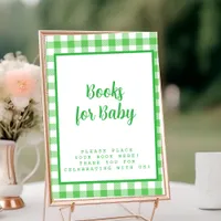 Green Gingham Books for Baby Table Number