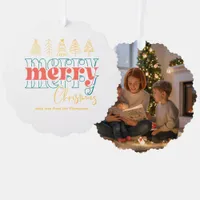 Playful Retro Scribbles Merry Christmas Keepsake Ornament Card