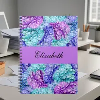 Magnificent hydrangea blossoms, personalizable    notebook