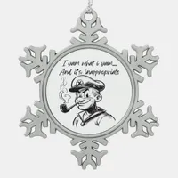 I Yam What I Yam Sweet Potato Thanksgiving Sloth Snowflake Pewter Christmas Ornament