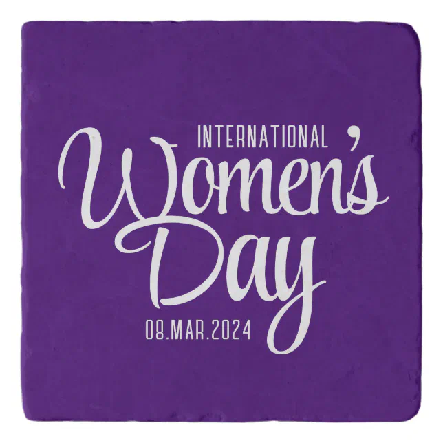 Purple Script International Women's Day March 8 Trivet