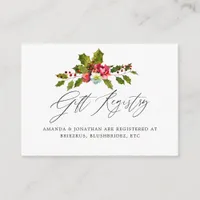 Holly Christmas Bridal Shower Gift Registry Enclosure Card