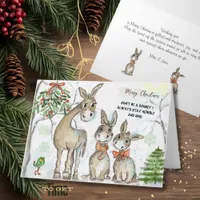 Humble and Kind Donkey Family Christmas Card
