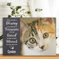 Pet Remembrance Cat Memorial Plaque