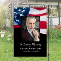 Military Memorial Veteran Photo Patriotic Cemetery Garden Flag