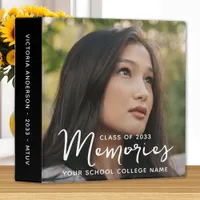 Graduation Memories Modern Graduate Photo Album  3 Ring Binder