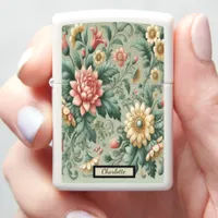 Antique Sage Green Pink Yellow  Zippo Lighter