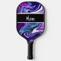 Personalized Purple, Blue and Teal Abstract Art    Pickleball Paddle