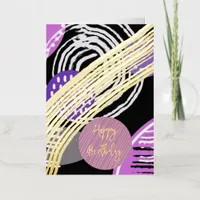 Abstract Gold Foil Birthday Greeting Card