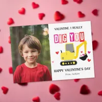 I Really Dig You Classroom Photo Valentine's Day Note Card