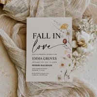 Fall in Love Wildflower Boho Bridal Shower  Invitation