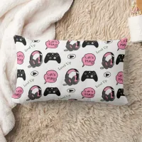 Gamer Girl Pink and Black  Lumbar Pillow