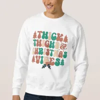 Thick Thighs and Christmas Vibes Retro Groovy Tri-Blend Shirt