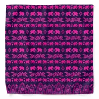 Chic Pink Elephants Ethnic Patterned Bandana