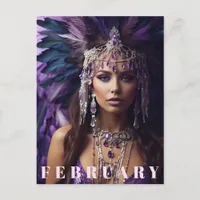 *~* FEBRUARY  AP53 Birthday AMETHYST Boho Postcard
