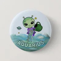 Aquarius star sign water bearer zodiac star button