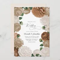 Sand Dune, Copper Glow & Hazelnut Cream Wedding Invitation