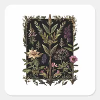 Goblincore Victorian Witch Herbs Classic Square Sticker