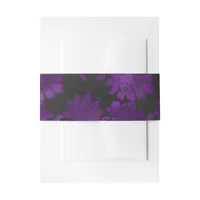 Purple and Black Vintage Damask Invitation Belly Band