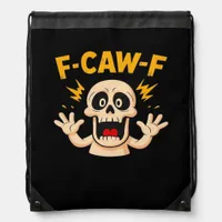 Halloween F-Caw-F Skull Drawstring Bag