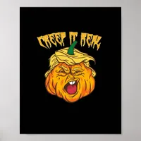 Crazy Halloween Pumpkin Trumpkin Costume Poster