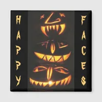 Happy Jack o'Lantern Faces Magnet