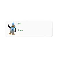 Cute Cartoon Boy Penguin Label