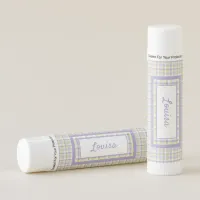 CUSTOMIZABLE Lavendar Spring Pastel Plaid Lip Balm