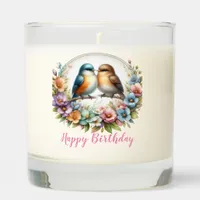 Love Birds Spring Flowers Floral Scented Candle