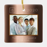 Business Company logo photo thank you bronze award Ceramic Ornament