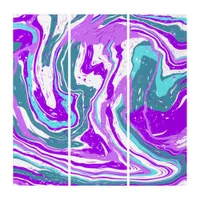 Purple, Teal, Turquoise Marble Fluid Art  