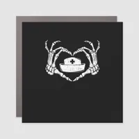 Skeleton Hand Heart - Halloween Costume Nurse Car Magnet