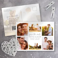 Modern Handwritten 6 Photo Wedding Save The Date  Announcement Postcard