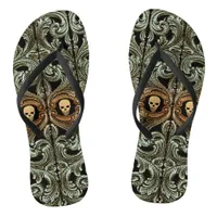 Goth Sage Green Ornament With Skull Flip Flops