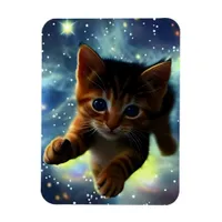 Kitten Running In Space Magnet