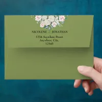 Elegant Floral Embrace Wedding Envelope