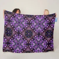 Purple Light Fractal Tapestry Fleece Blanket