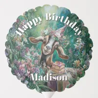 Happy Birthday Nubian Goat Garden Flowers Balloon