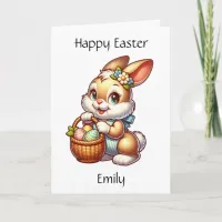 Personalized Easter Bunny + Coloring Page Kid's Card