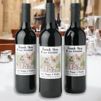 Thank You Personalized Pet Photo Dog Wedding Wine Label