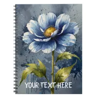 Blue flower watercolour pattern  notebook