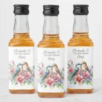 Love Birds Wedding Liquor Bottle Label