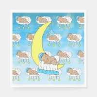 Sweet Baby boy Sleeping on Moon Ethnic Napkins