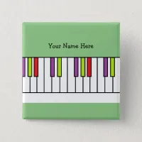 Colorful Piano Keys Music Kids Personalized Name Button