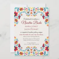 Floral Colorful Elegant Boda Spanish Wedding Invitation