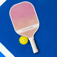 Pink Blush Peach Stylish Dreamy Abstract Chic Cute Pickleball Paddle